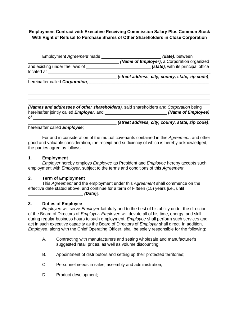 Contract with Commission  Form