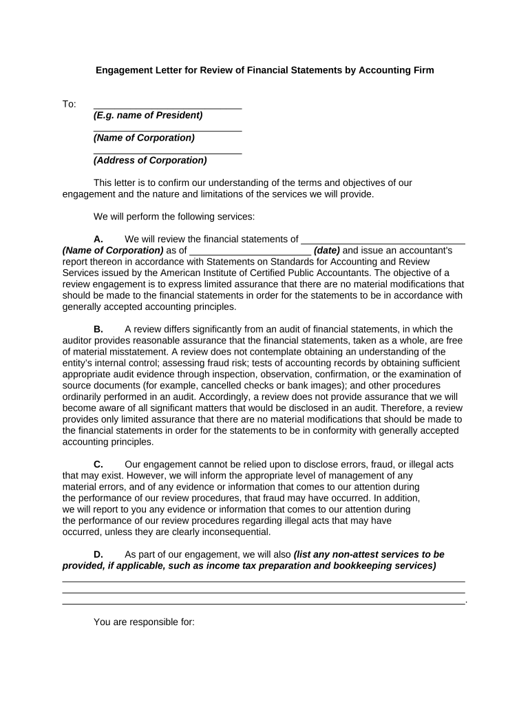 Engagement Letter  Form