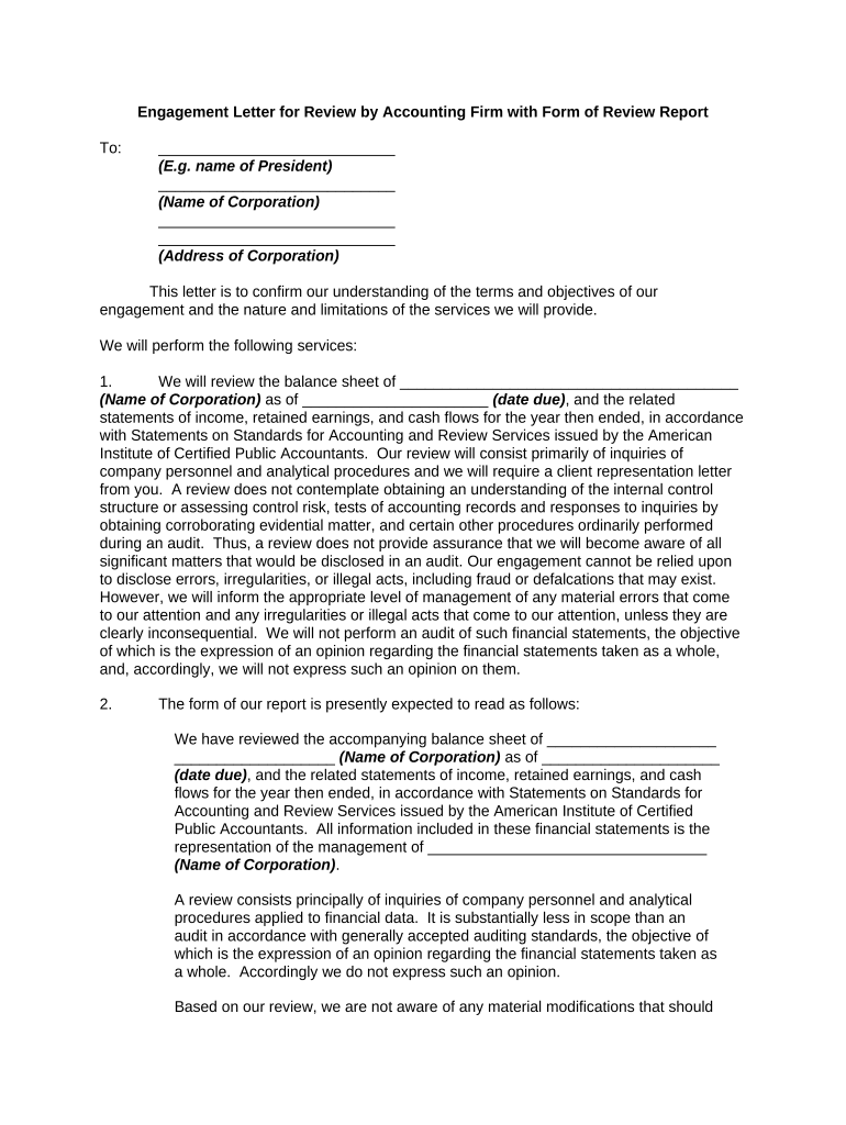 Engagement Letter Form