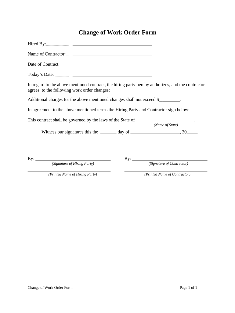 Change Order Form