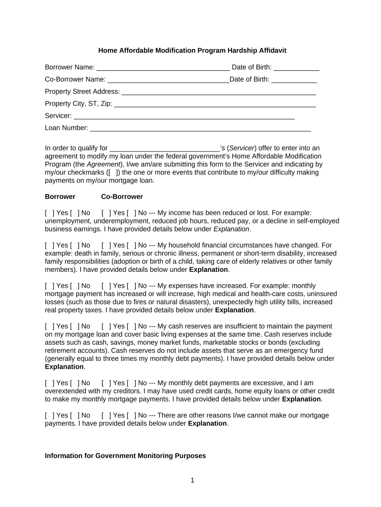 Modification Hardship  Form