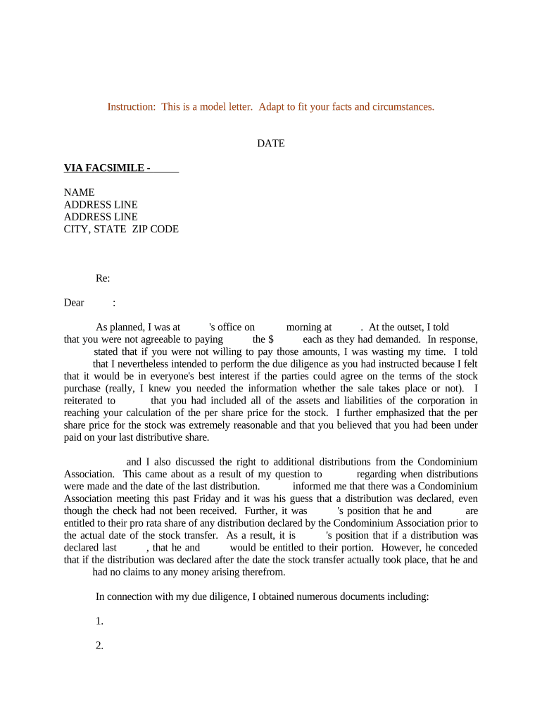 Fill and Sign the Sample Letter Stock Transfer Form