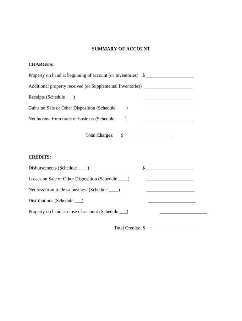 Summary Account Business  Form