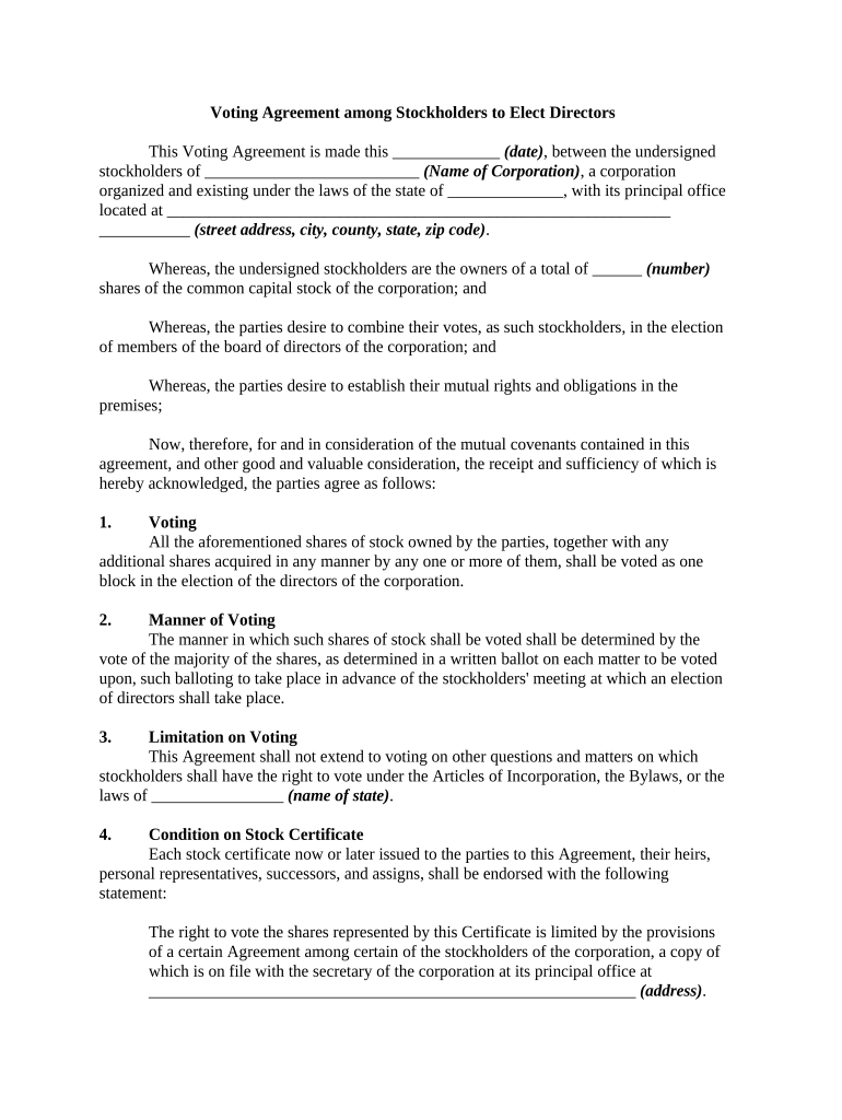 Voting Agreement  Form