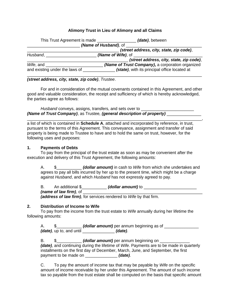 Alimony  Form