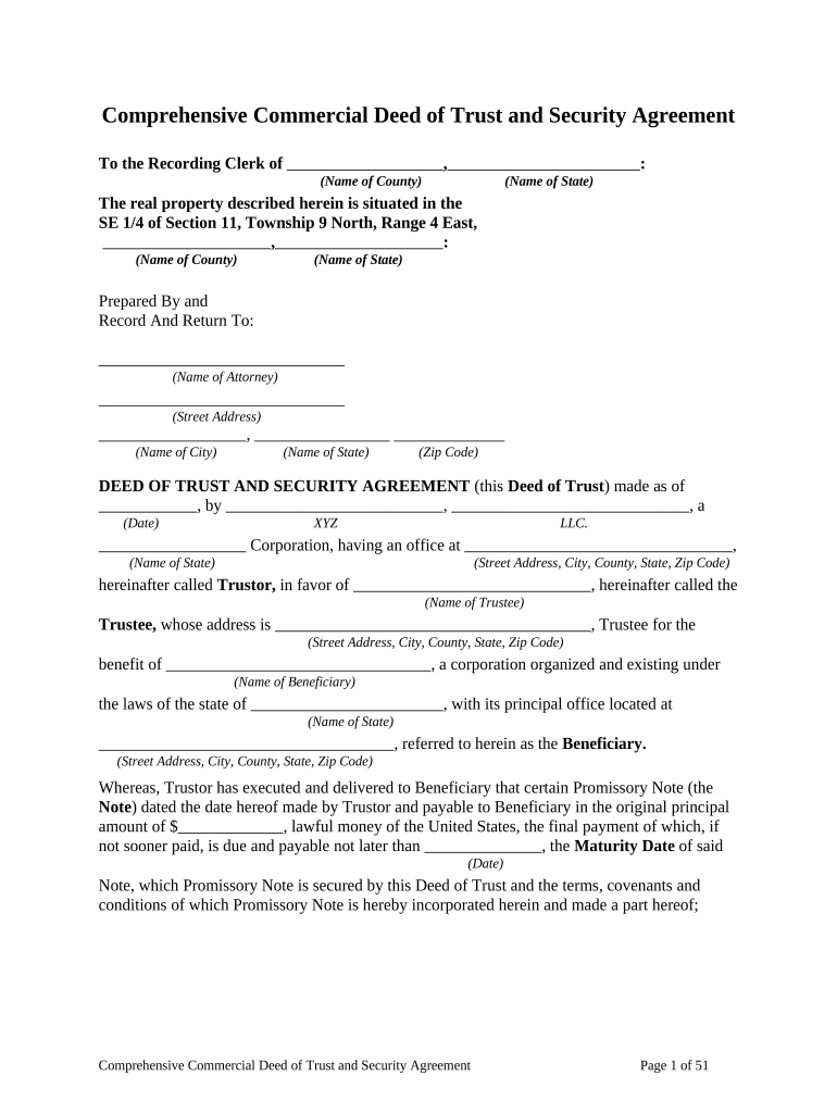 Commercial Security Agreement PDF  Form