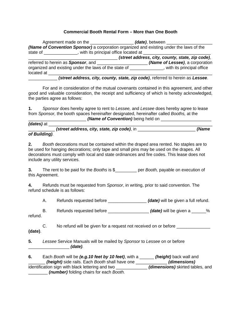 Booth Rental Form