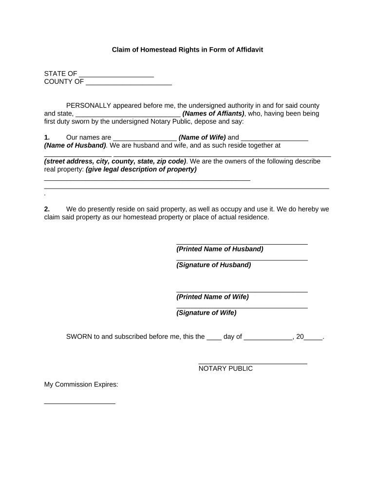 Affidavit Real Estate  Form