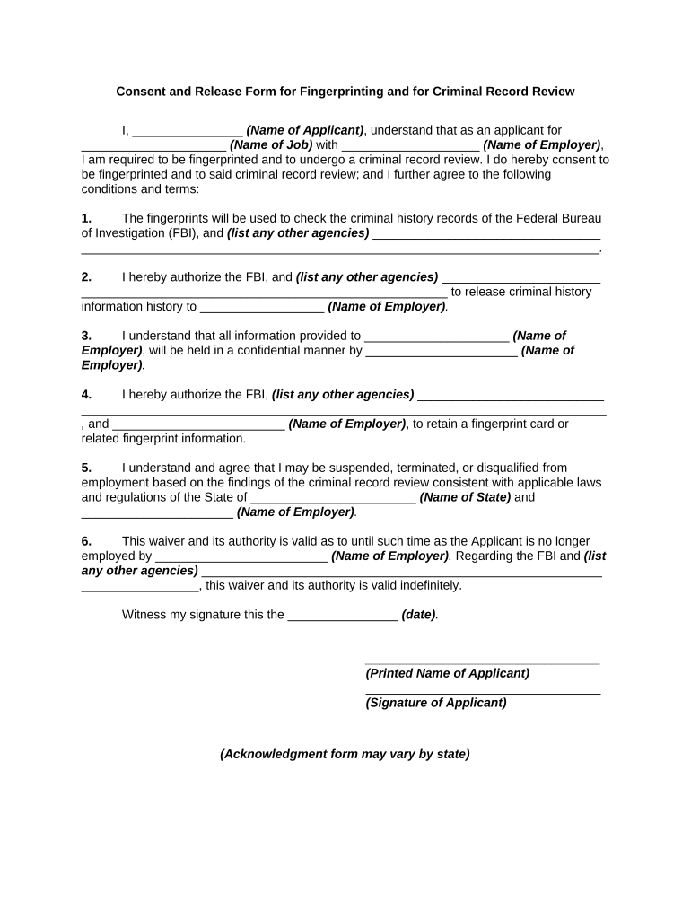 Release Form Paper