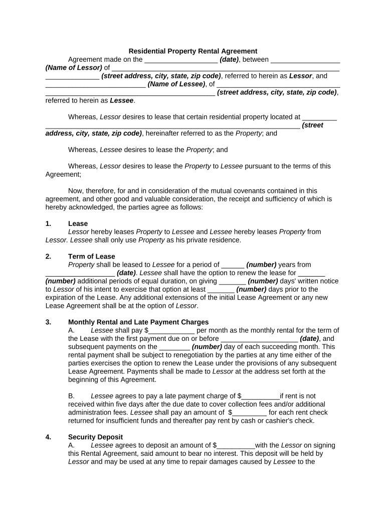 Rental Agreement Form