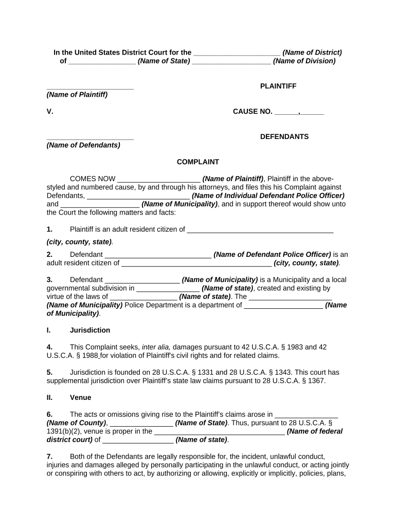 Complaint Against Police Officer  Form