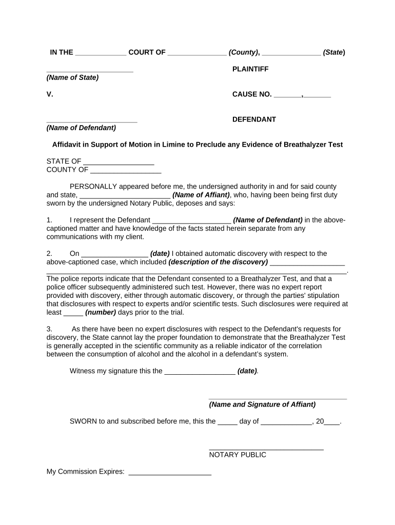 Motion Evidence  Form