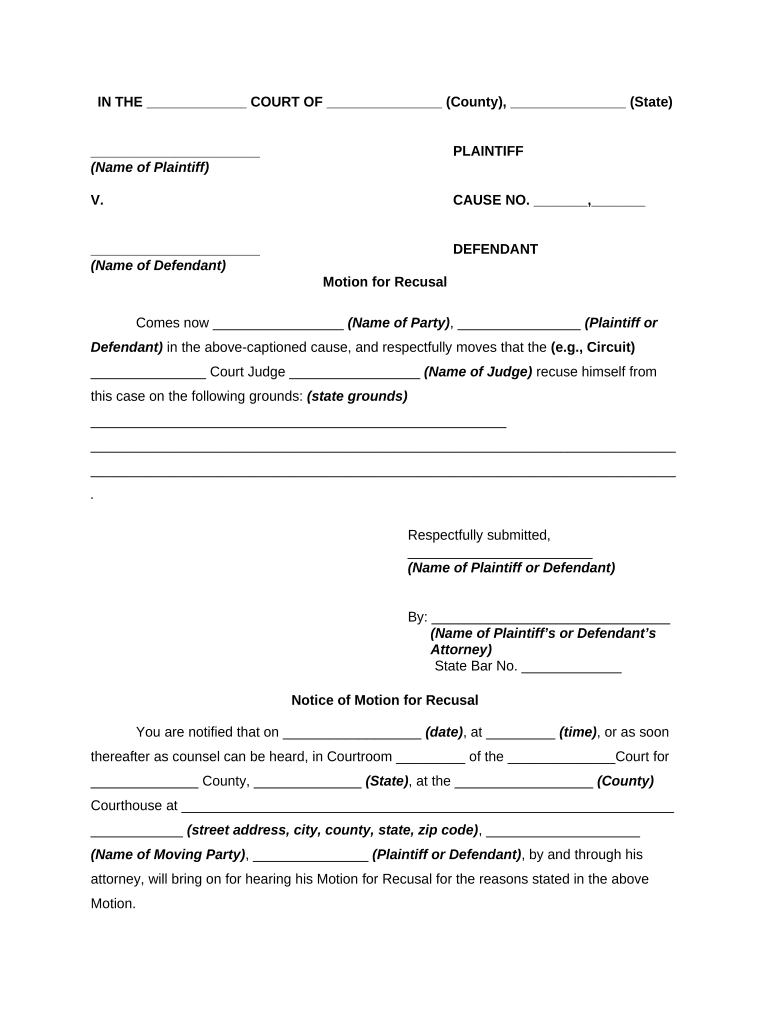 Motion Judge  Form
