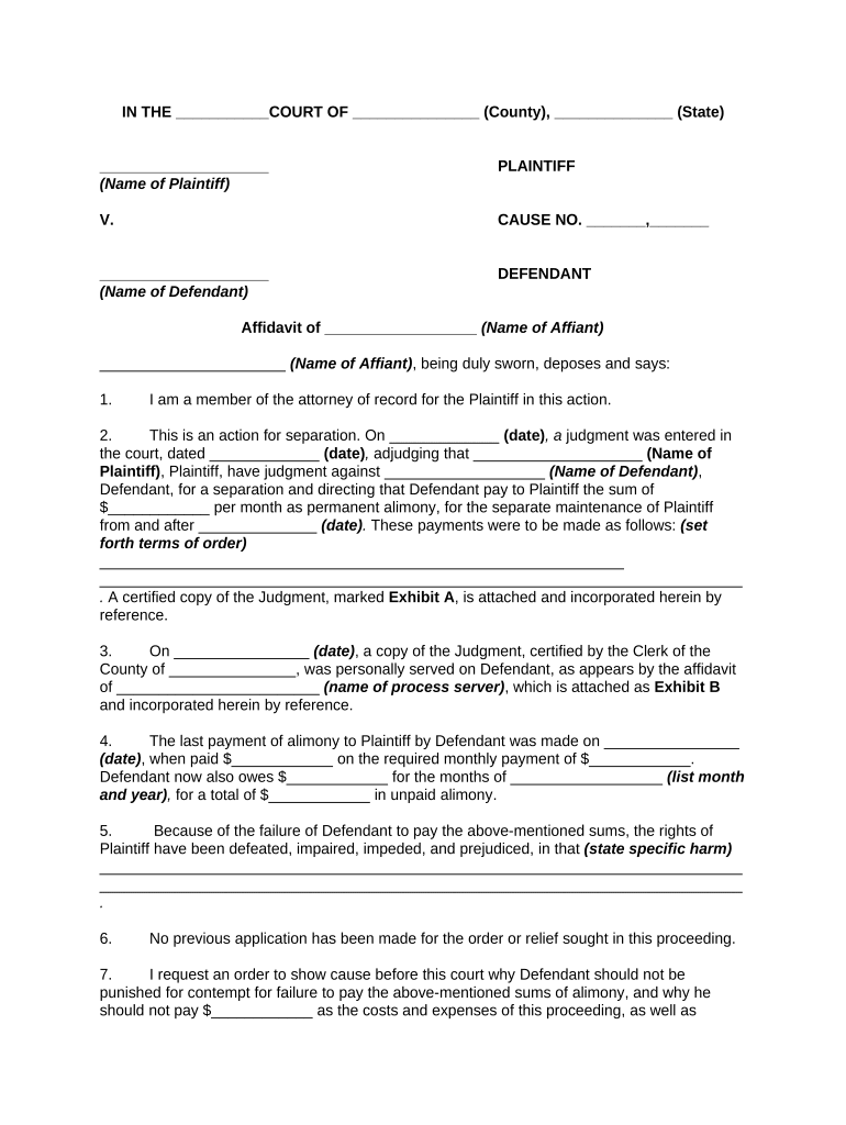 Defendant Contempt Form