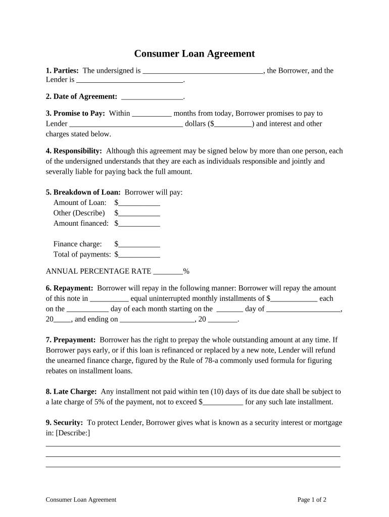Loan Agreement  Form