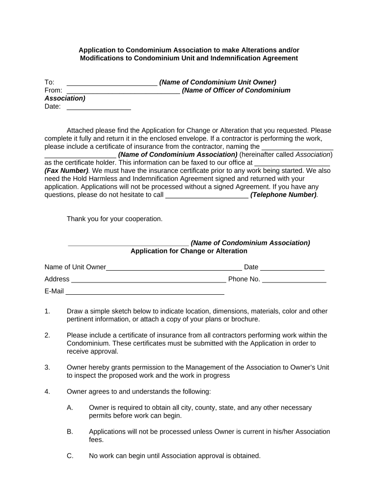 Modifications Unit  Form