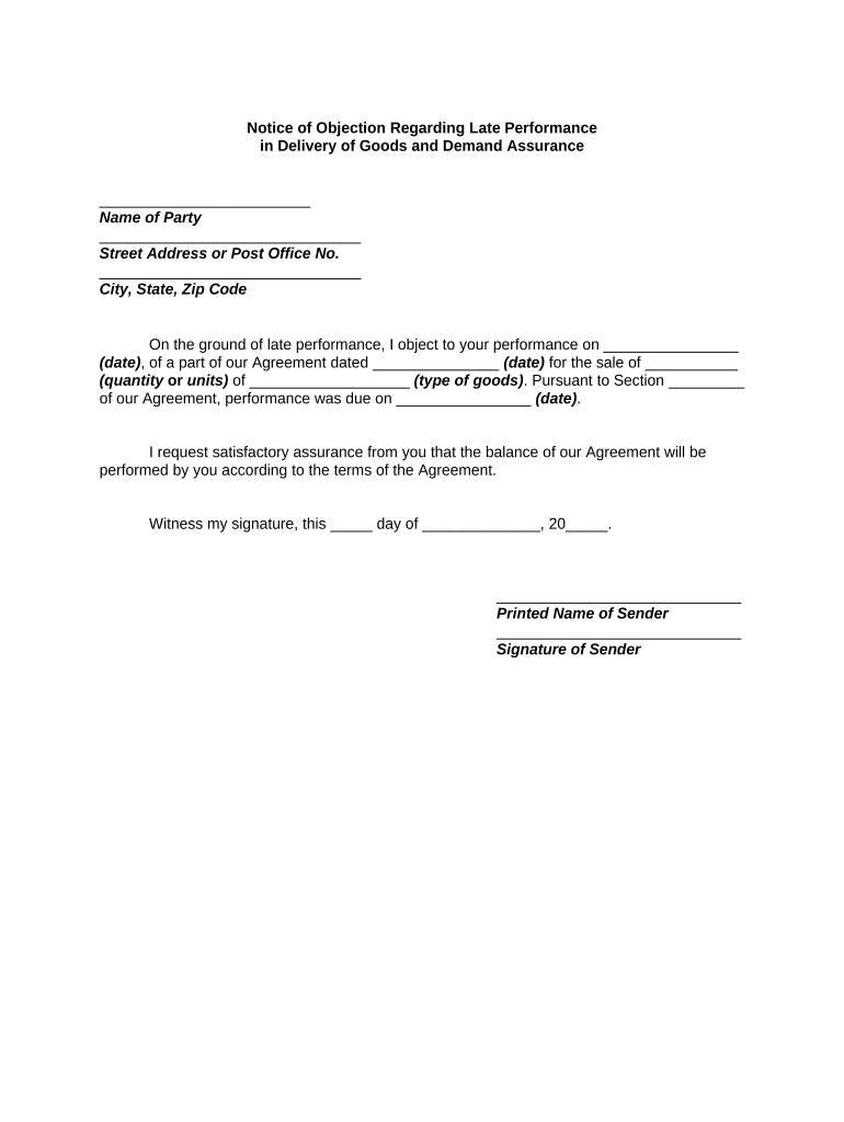 Notice Objection Form