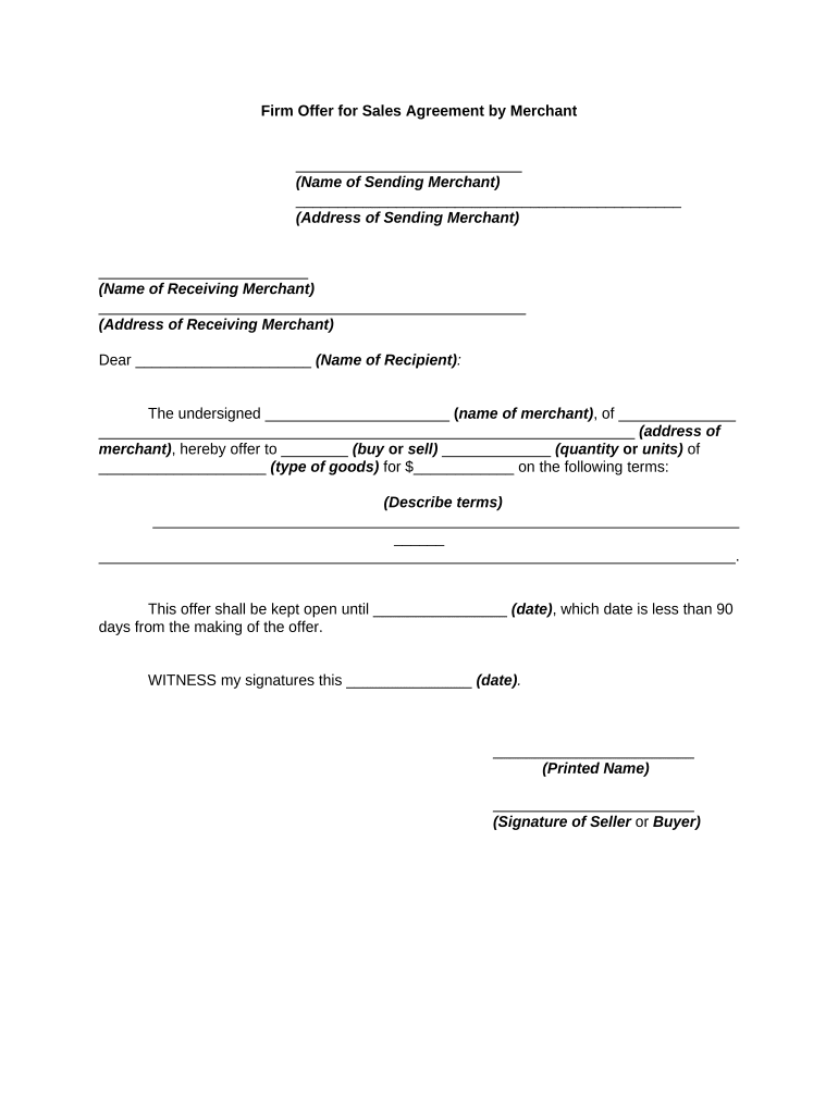 Agreement Merchant  Form