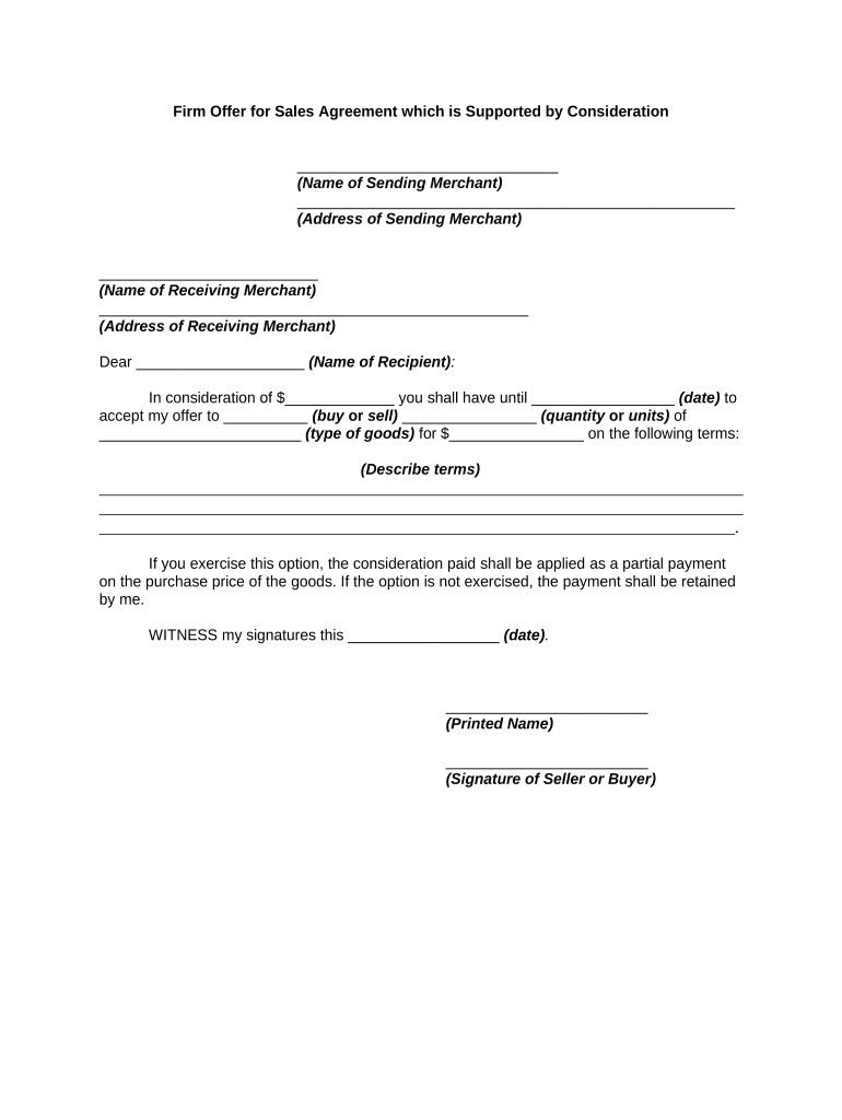 Sales Consideration  Form