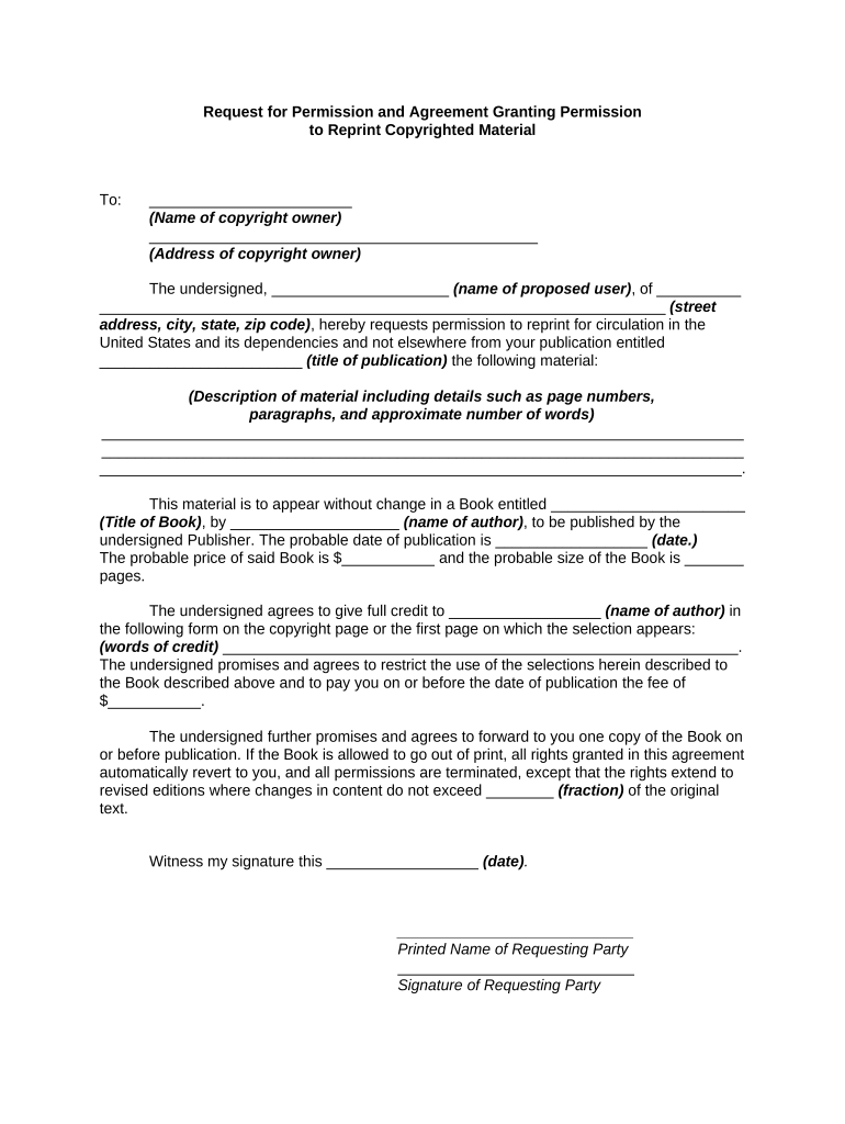Agreement Granting Form