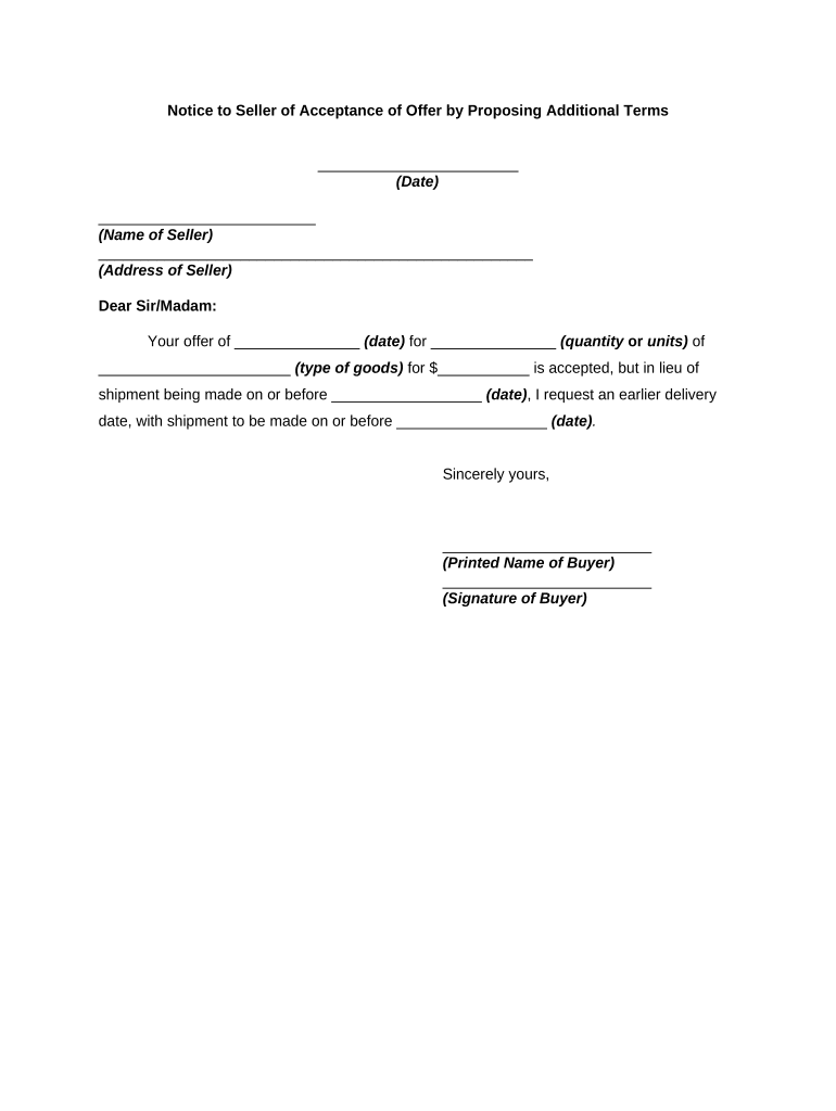 Seller Buyer Notice  Form