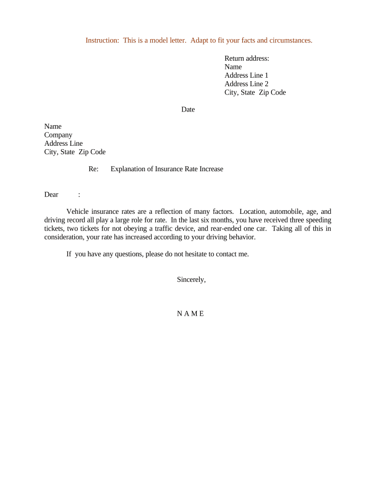 Sample Letter Explanation  Form