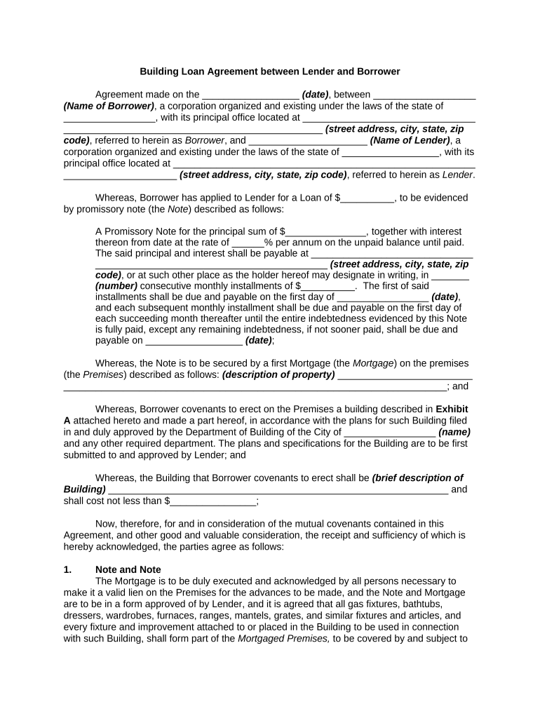 Agreement between Lender Borrower  Form