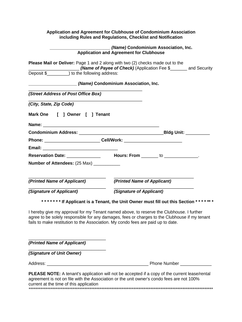 Agreement Condominium  Form