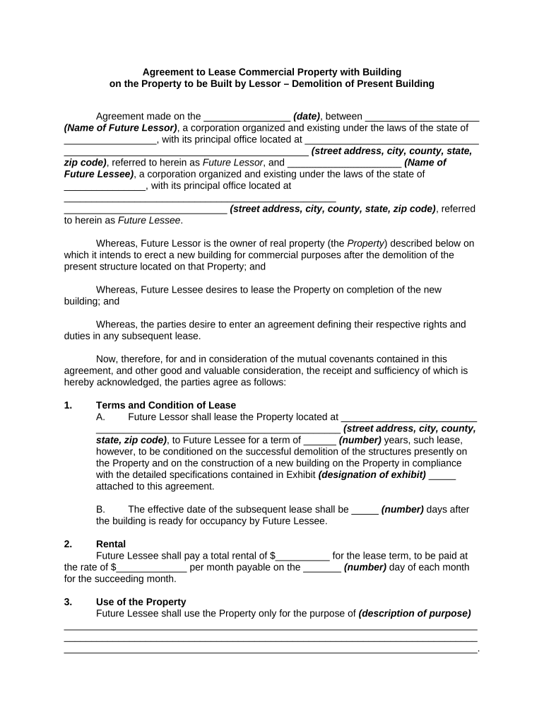 Commercial Property Building  Form