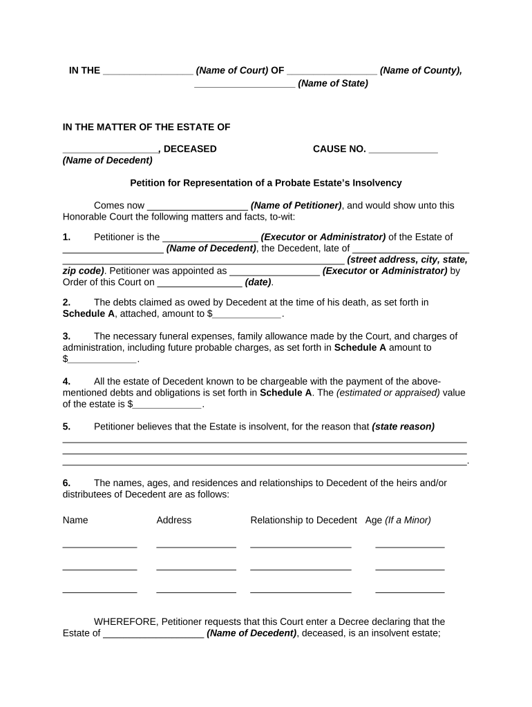 Petition Representation  Form