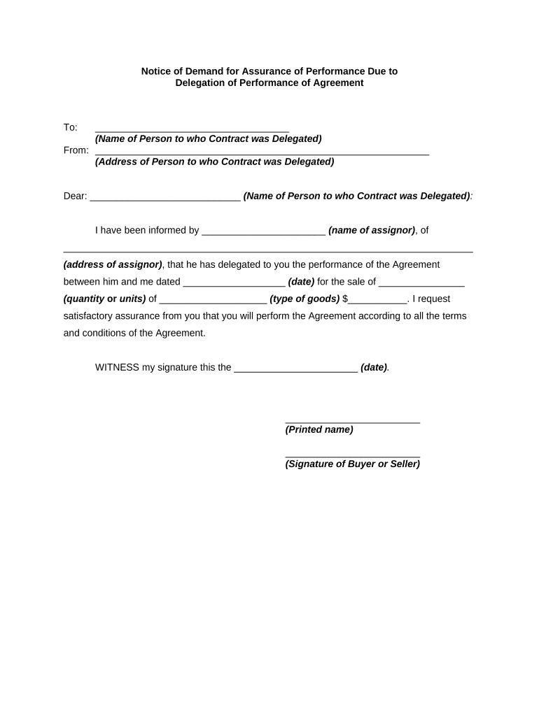 Notice Demand  Form