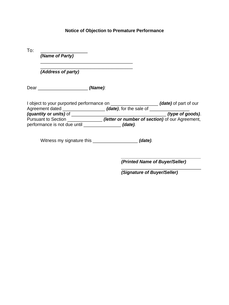 Notice Objection  Form