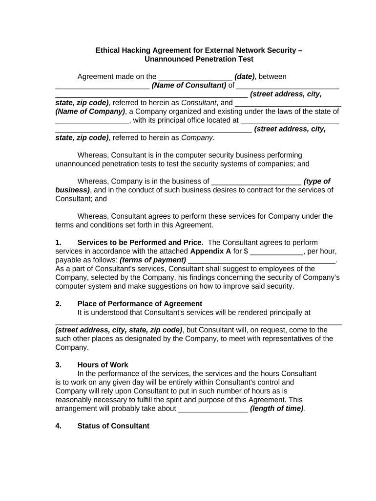 Hacking Agreement  Form