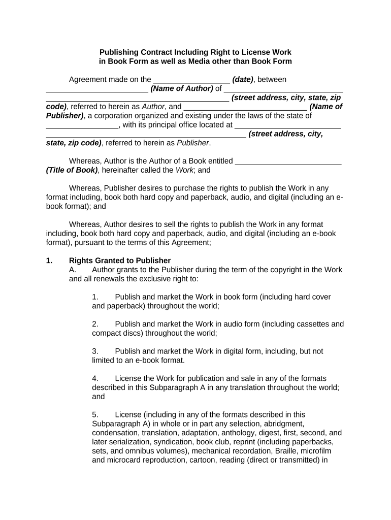 Publishing Contract  Form