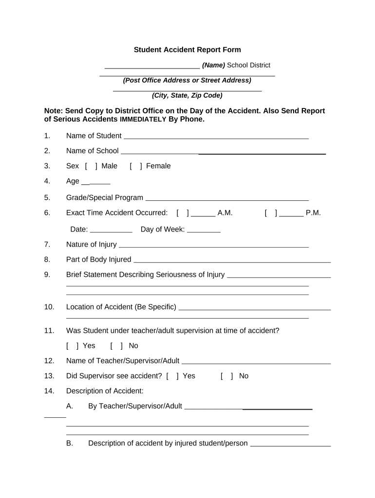 Student Report Form