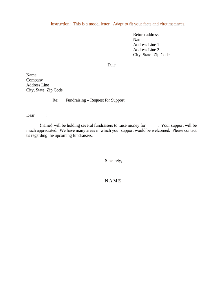 Sample Letter Support  Form