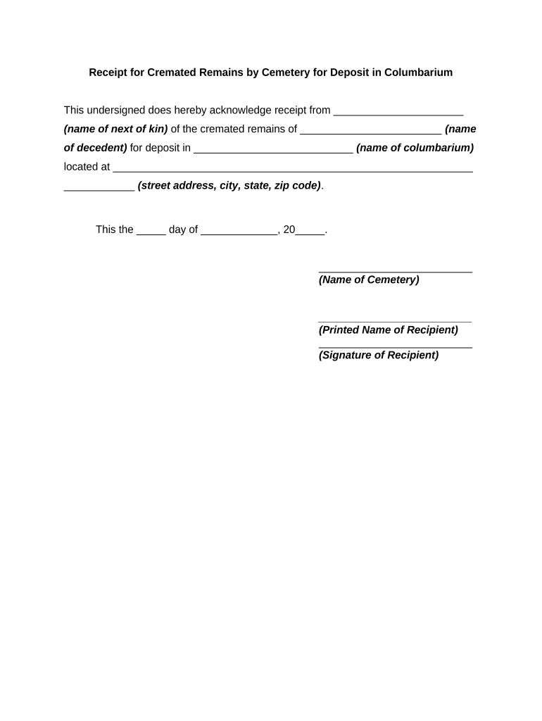 Receipt Deposit  Form