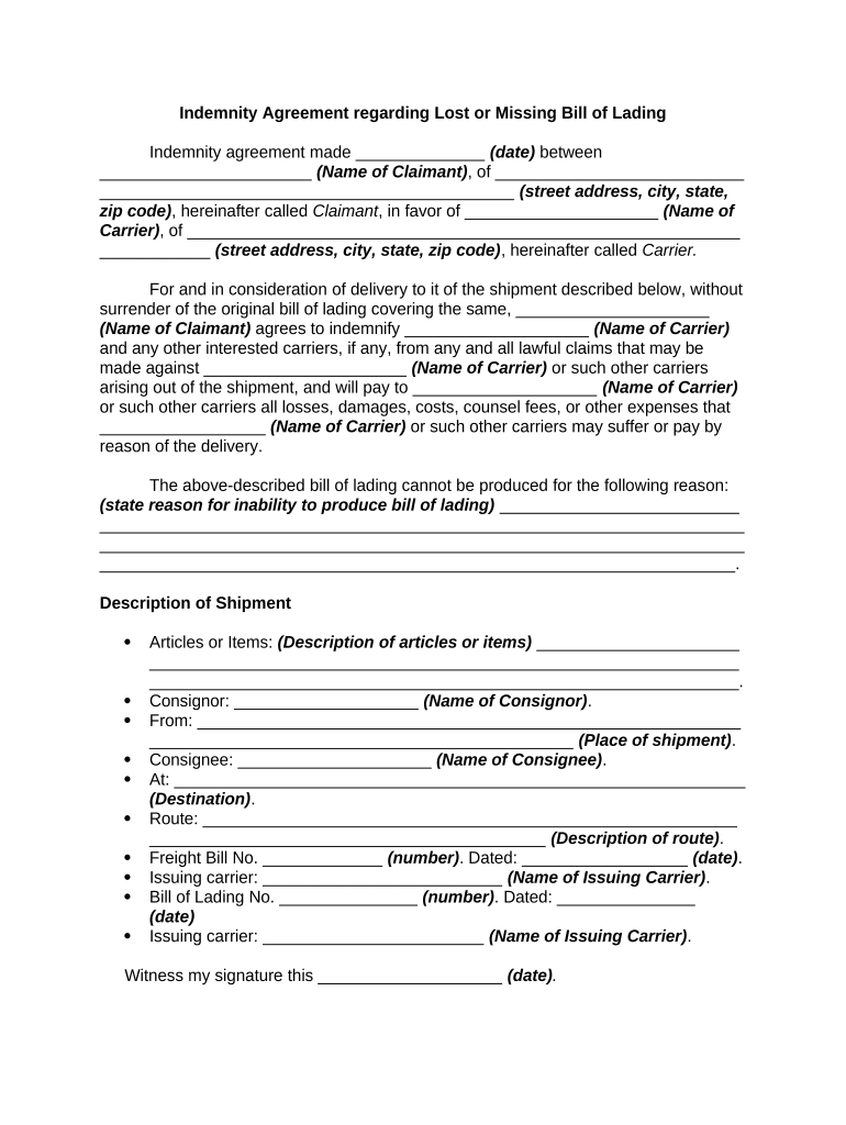 Indemnity  Form