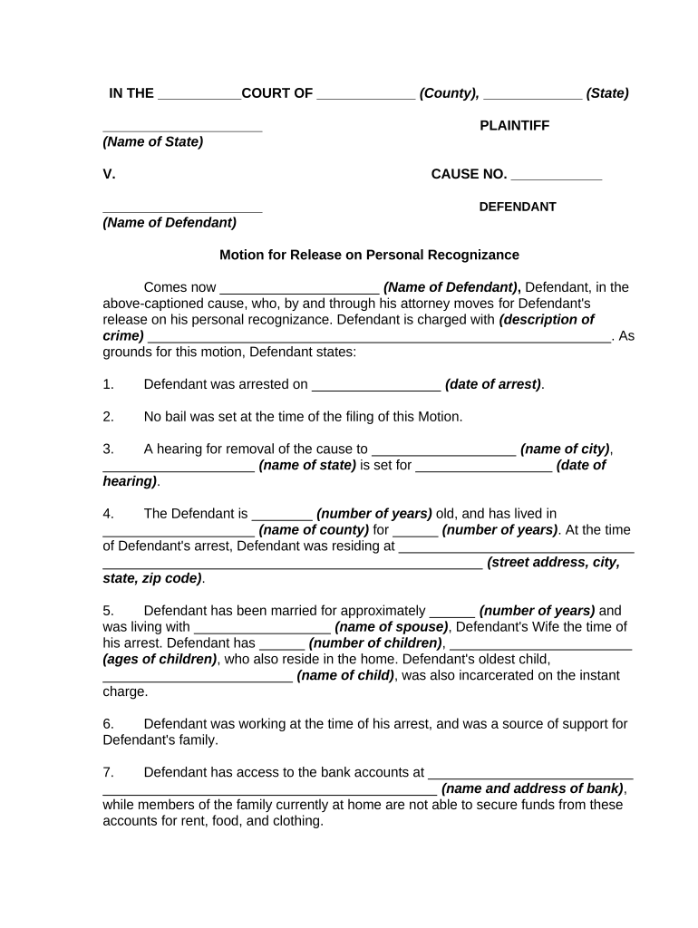 Recognizance  Form