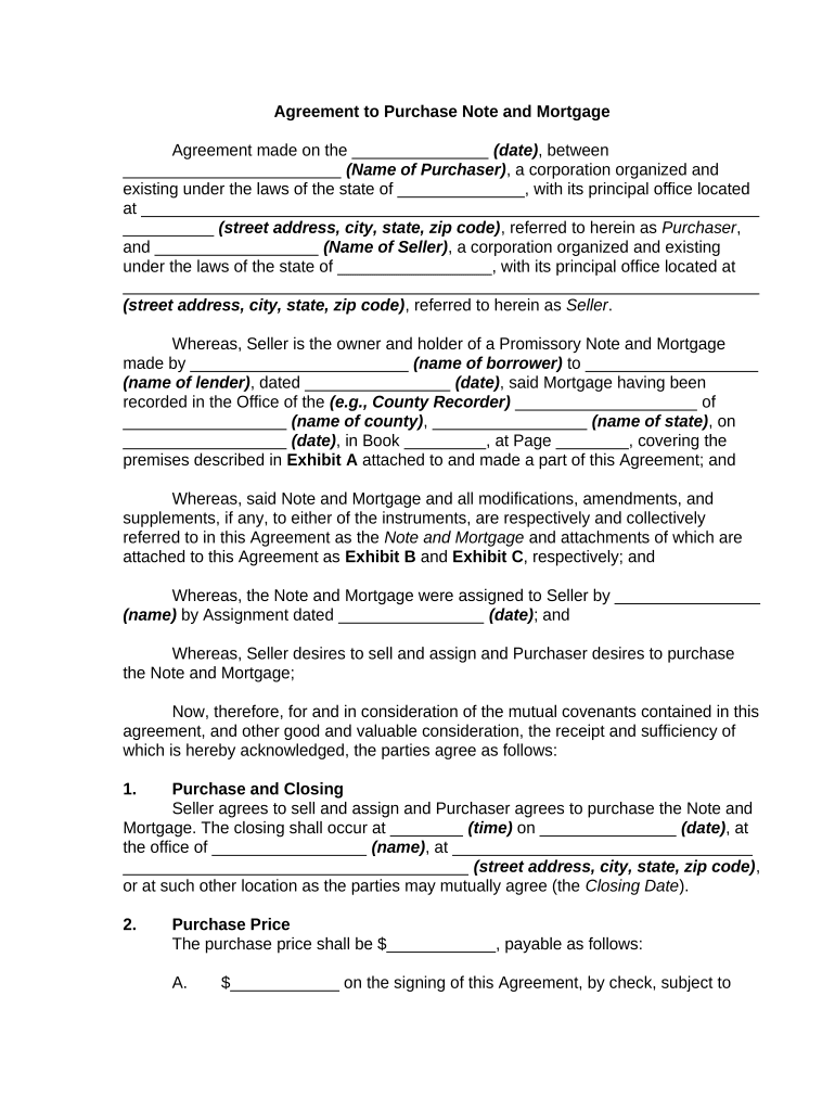 Agreement Purchase  Form