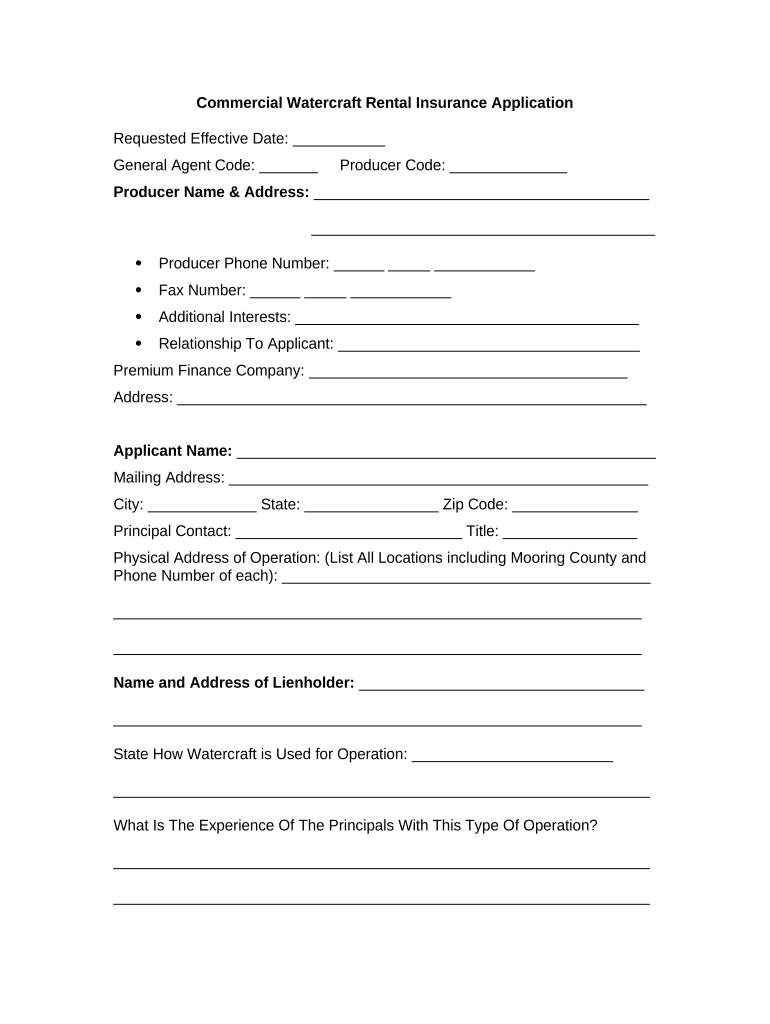 Commercial Rental Application  Form