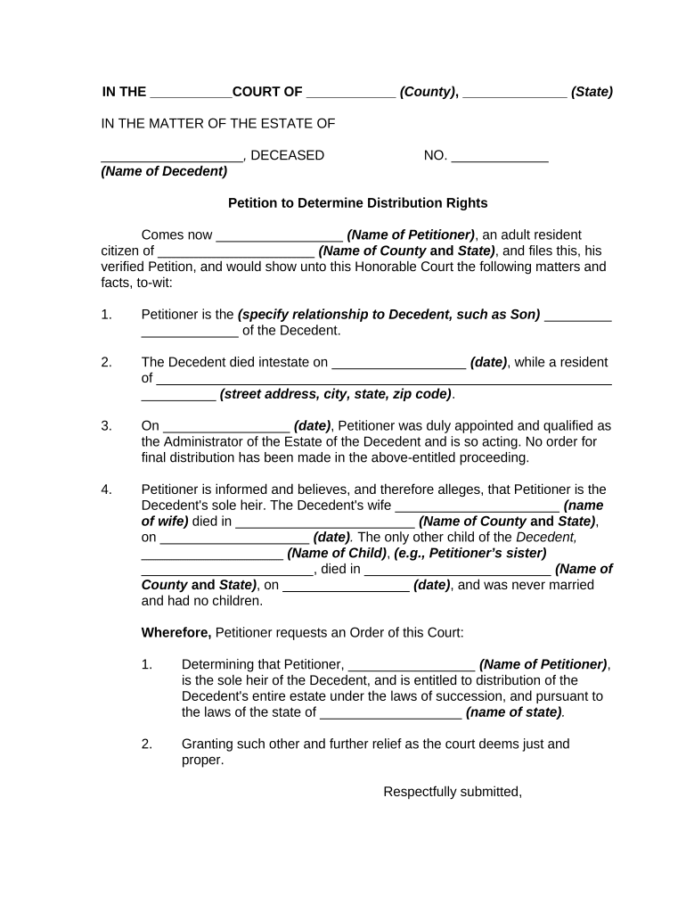 Distribution Assets  Form