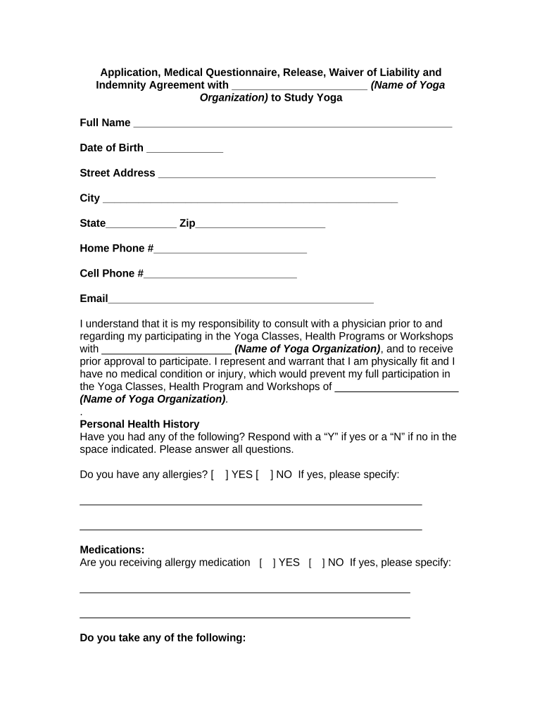 Medical Waiver  Form