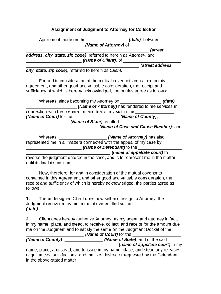 virginia assignment of judgment form