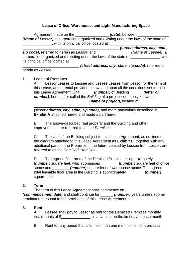 Lease Manufacturing  Form