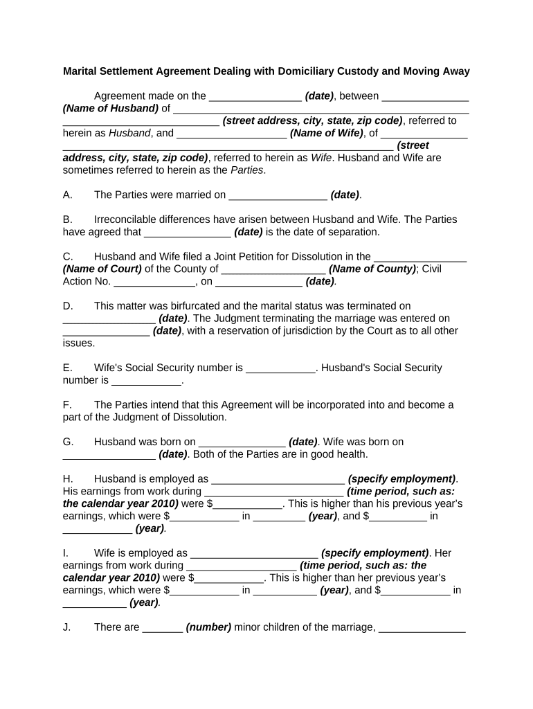 Settlement Agreement with  Form