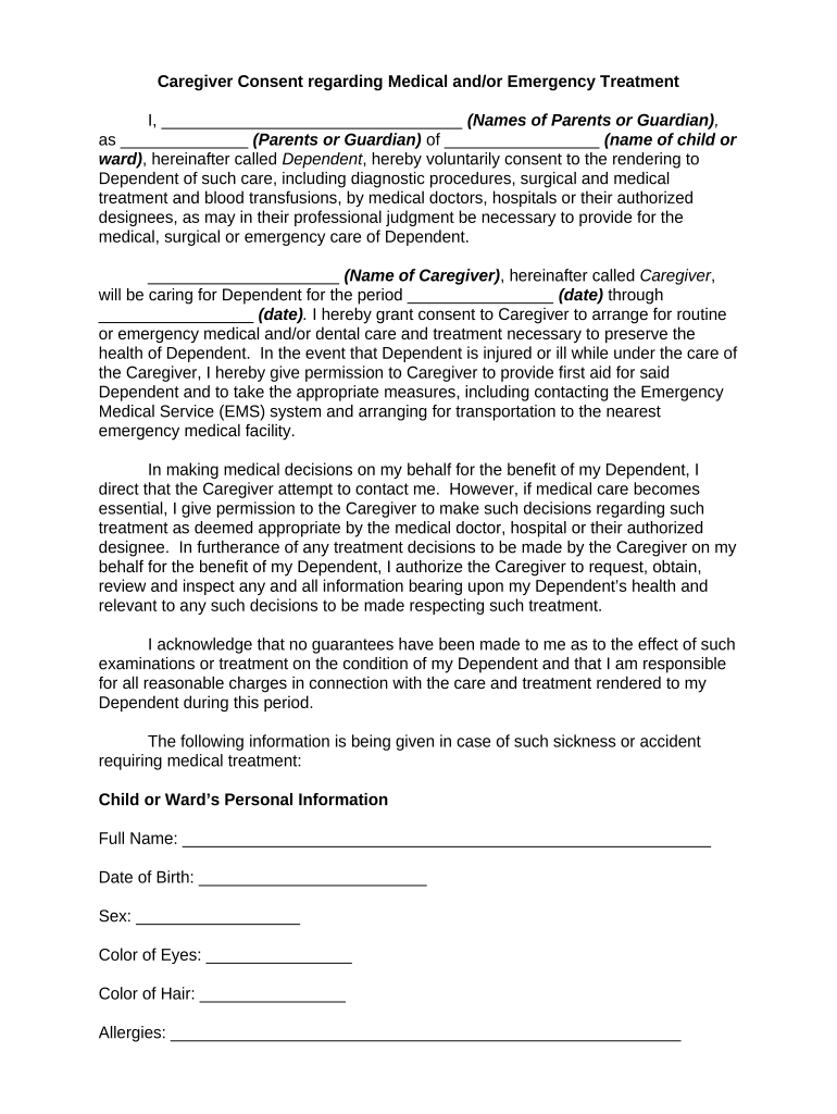 Consent Medical  Form