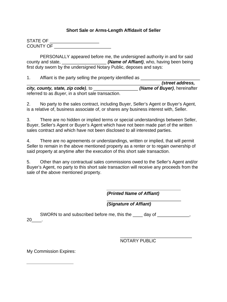 Short Sale Arms  Form