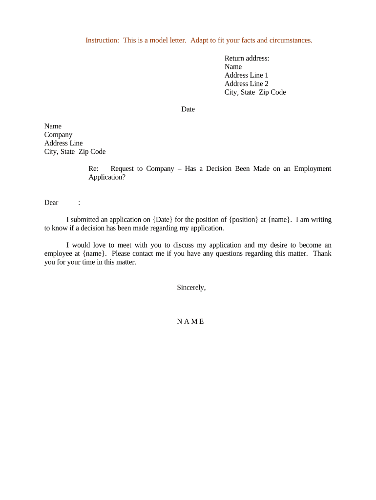 Letter Employment Application  Form