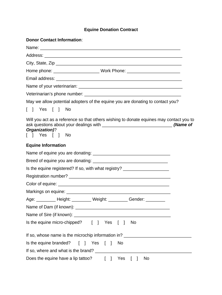 Donation Contract  Form